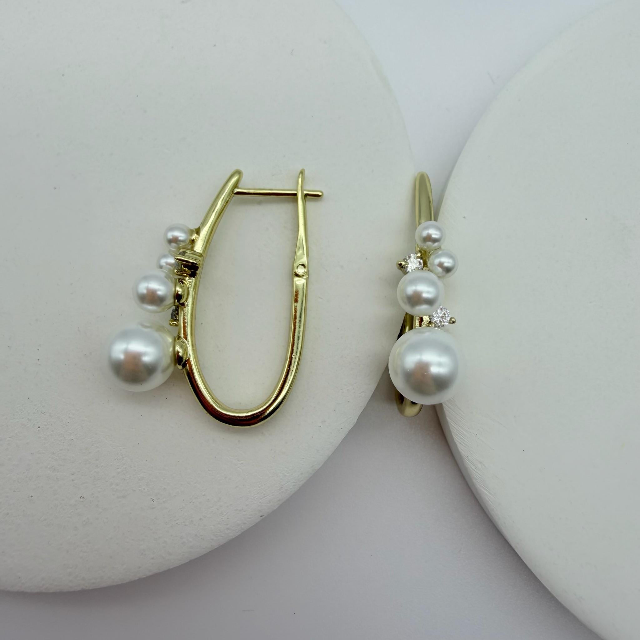 14K Özel Seri İnciyle Bezelenmiş Küpe 