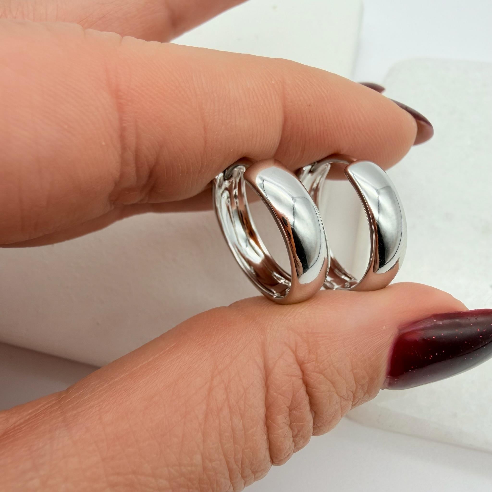 14K Özel Seri Kalın Halka Küpe 