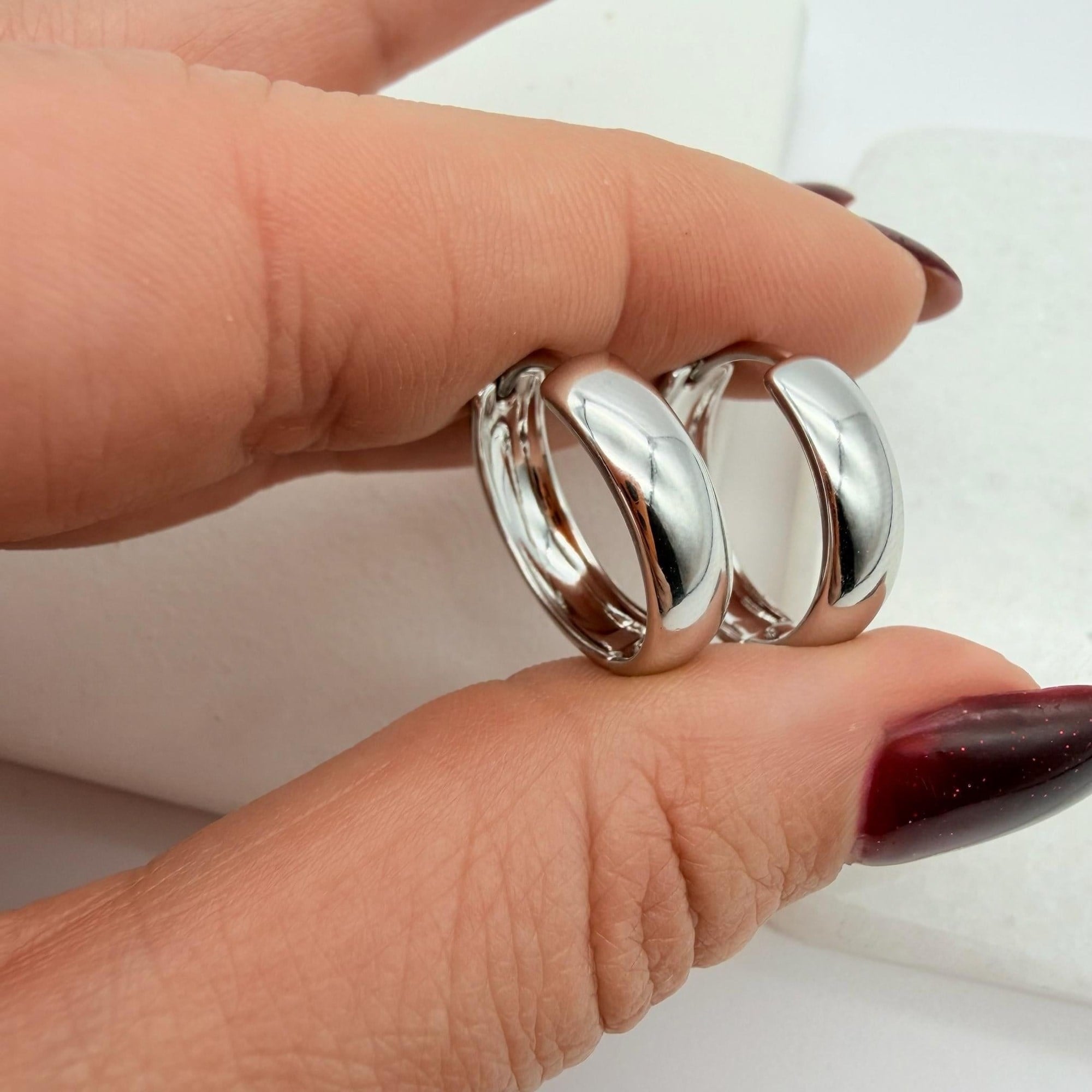 14K Özel Seri Kalın Halka Küpe