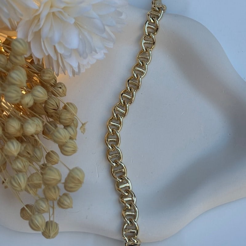 14K Özel Seri Kıvrımlı Zincir Bileklik (20 cm)