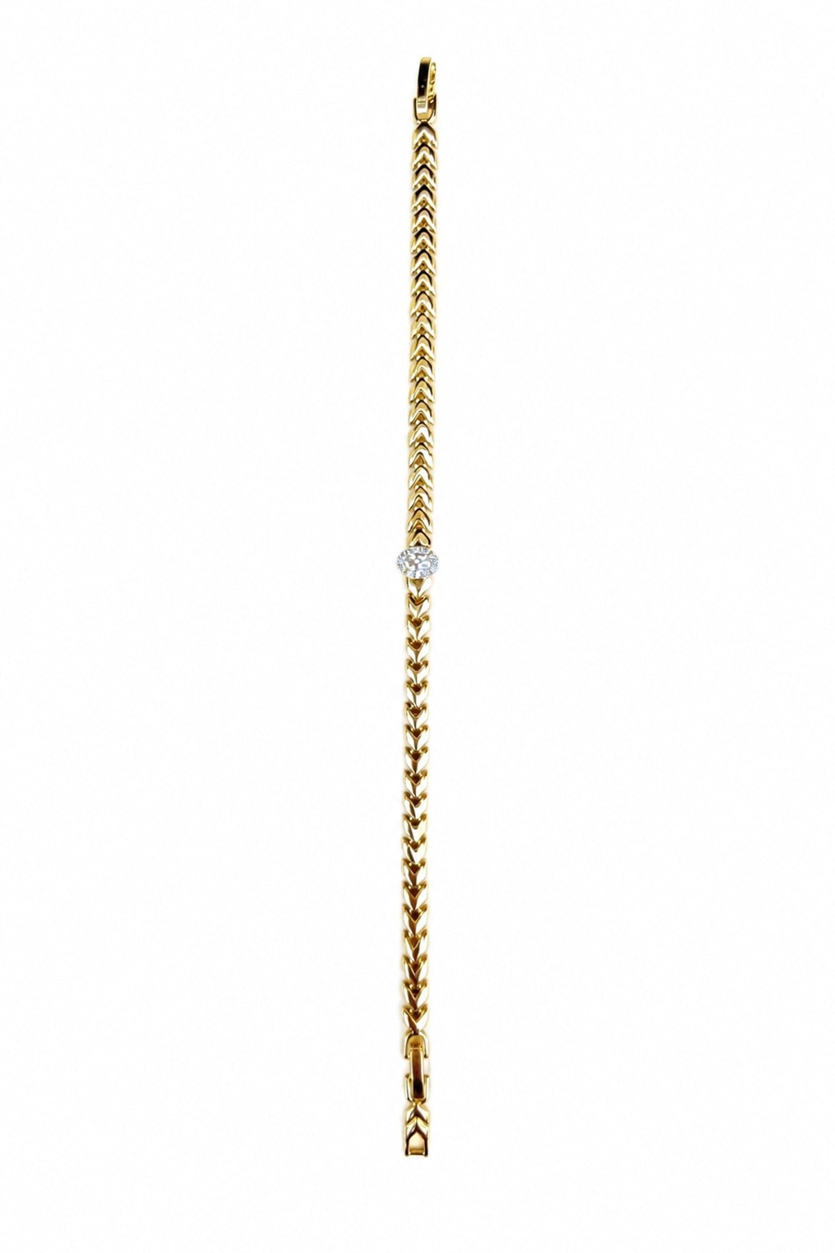 14K Özel Seri Oval Taşlı Başak Bileklik