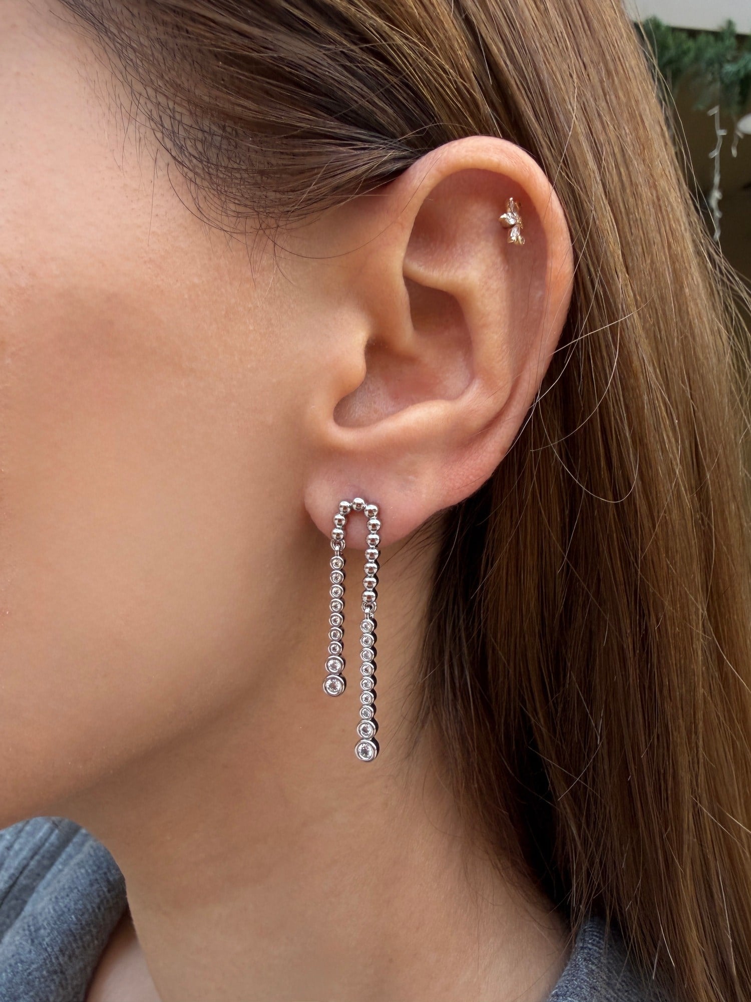14K Özel Seri  Sallantılı Küpe