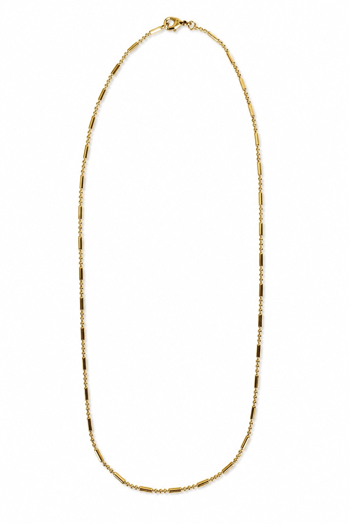 14K Özel Seri Silindir Boncuk Zincir Gold Kolye
