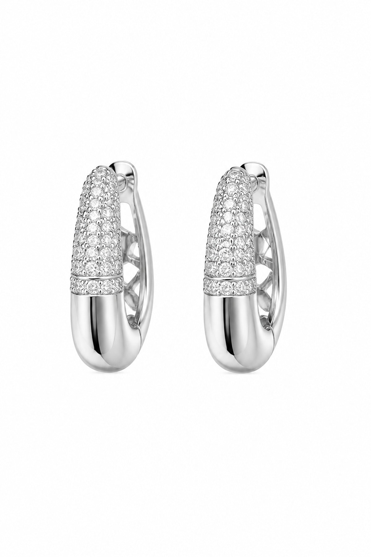 14K Özel Seri Taş İşlemeli Silver Küpe