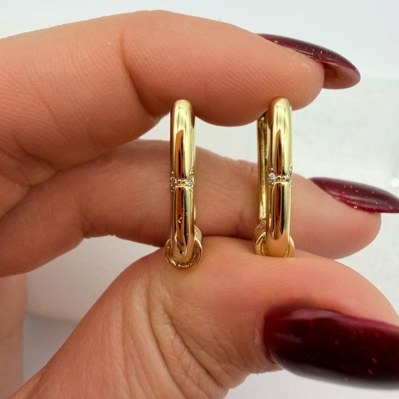14K Özel Seri Taş ve Yay Detaylı Küpe