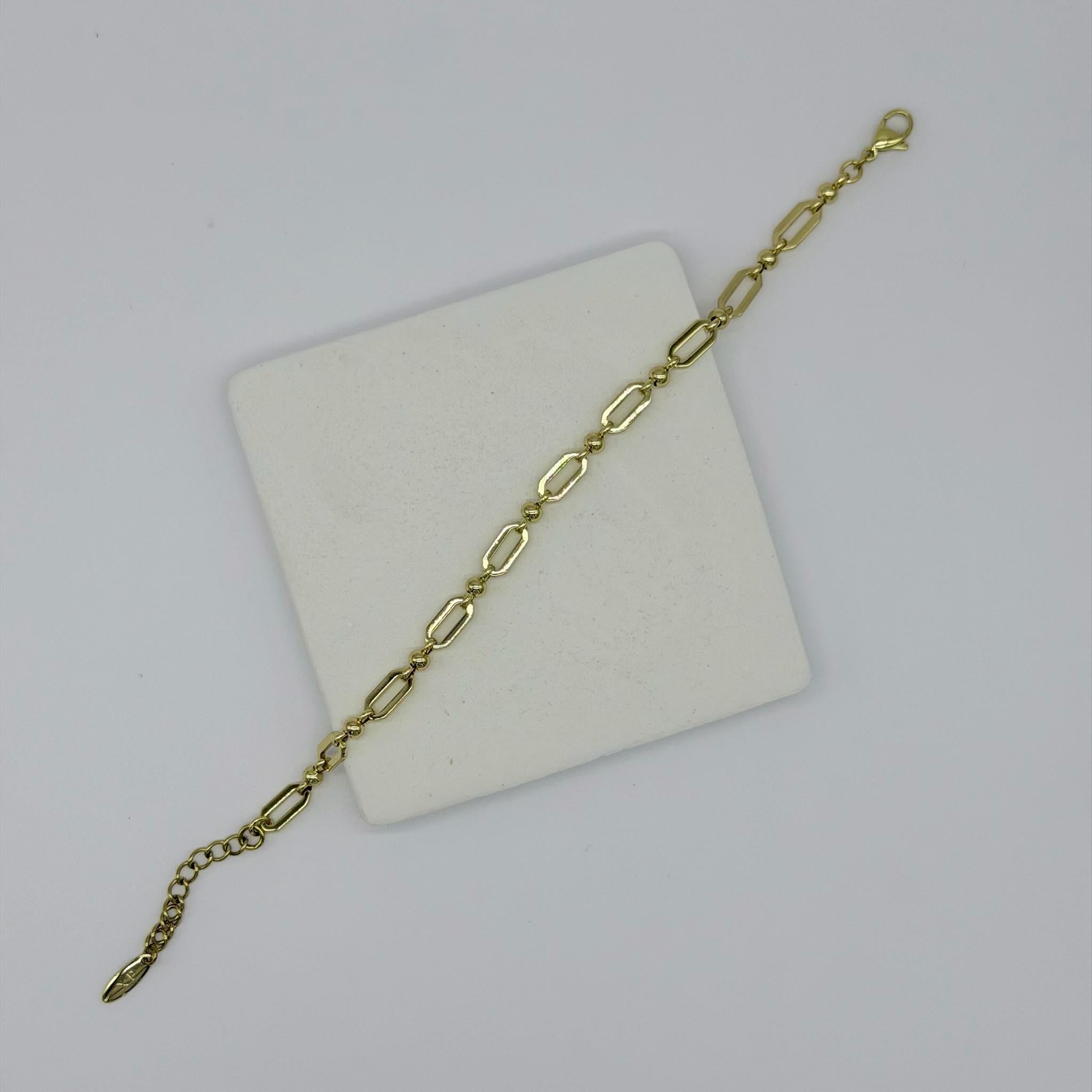 14K Özel Seri Top Detaylı Zarif Bileklik (18+3 cm)