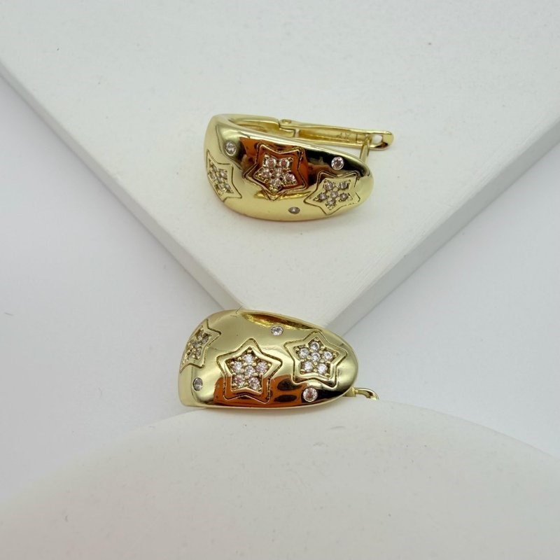 14K Özel Seri Yıldız Damgalı Gold Küpe