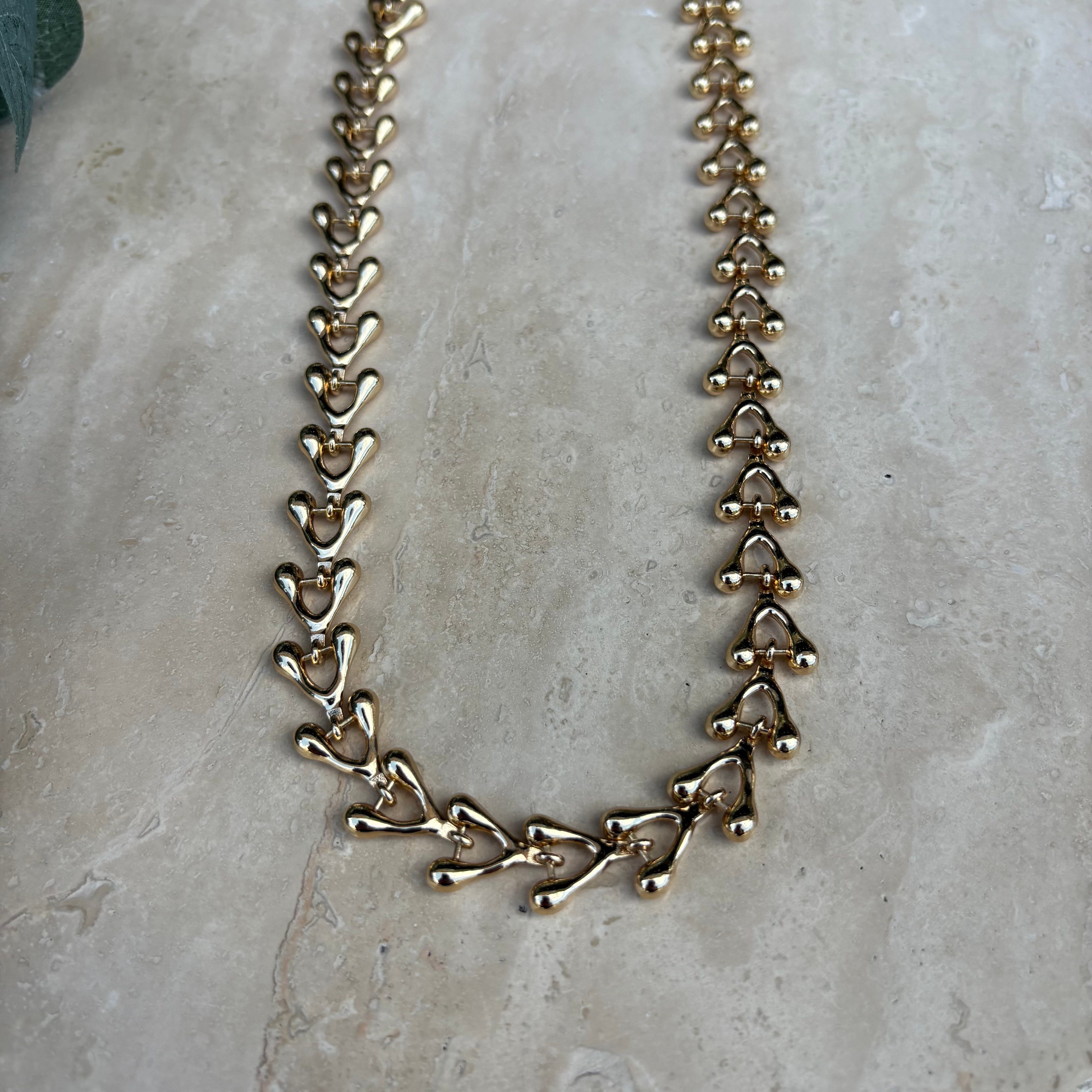 Altın Kaplama Hareketli Gold Kolye 