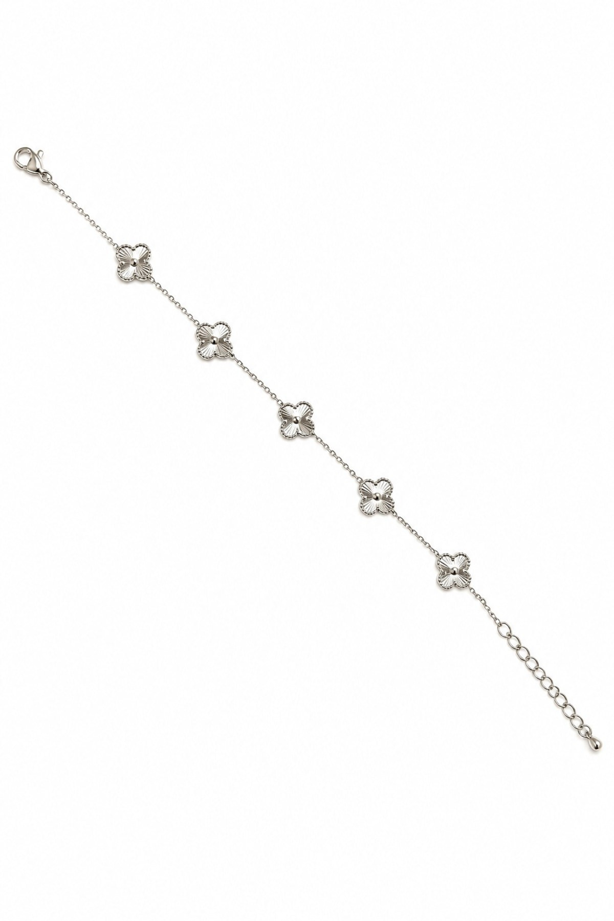 Altın Kaplama Mini Yonca Silver Bileklik (17+5 cm)