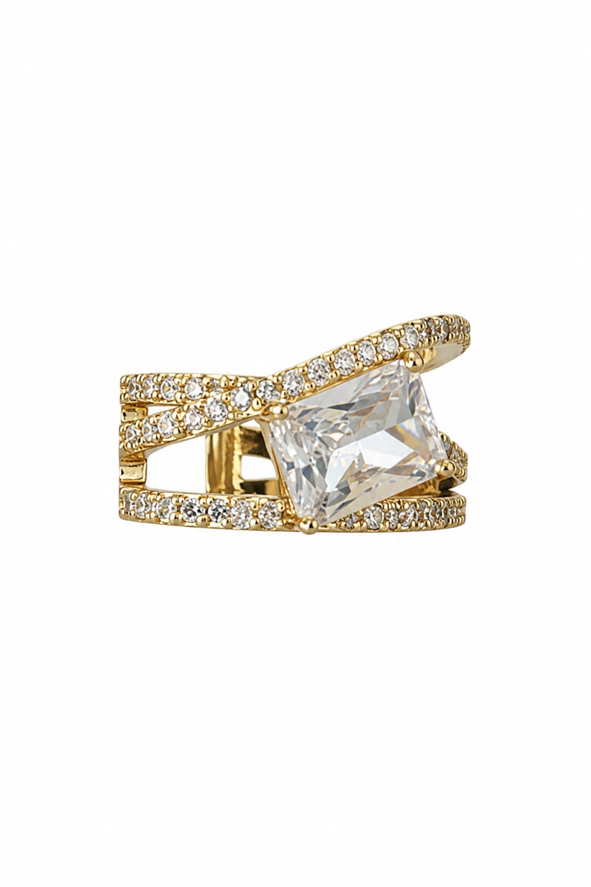 Baget Taşlı Gold Earcuff