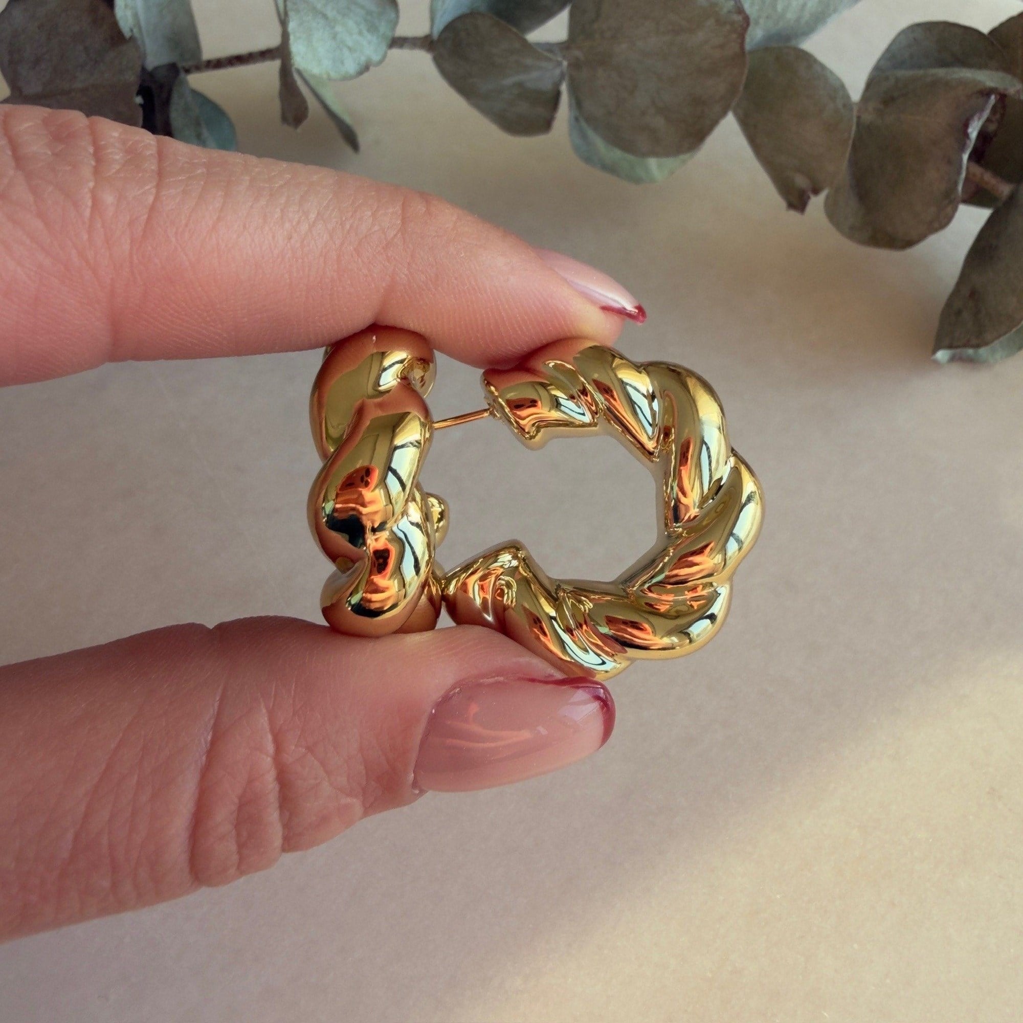 Burgu Model C Küpe -gold