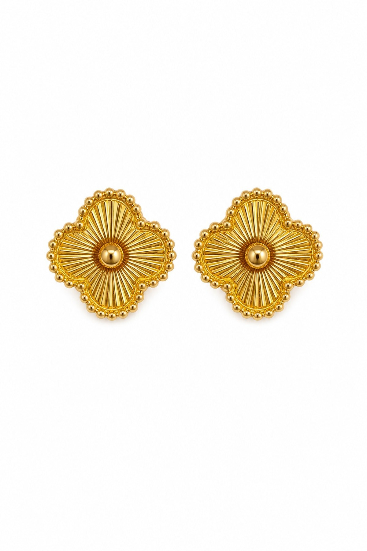 Çelik Gold Yonca Küpe