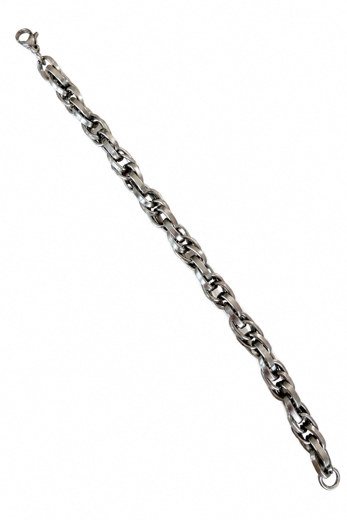 Çelik İç İçe Halka Bileklik (Silver)