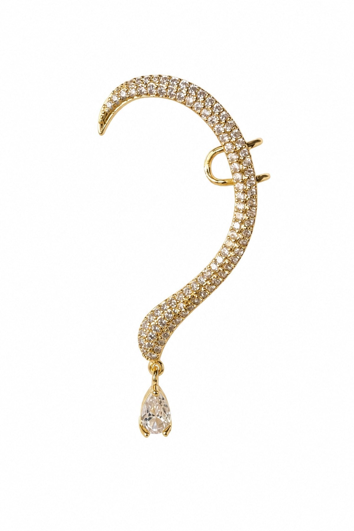 Damla Model Taşlı Gold Earcuff