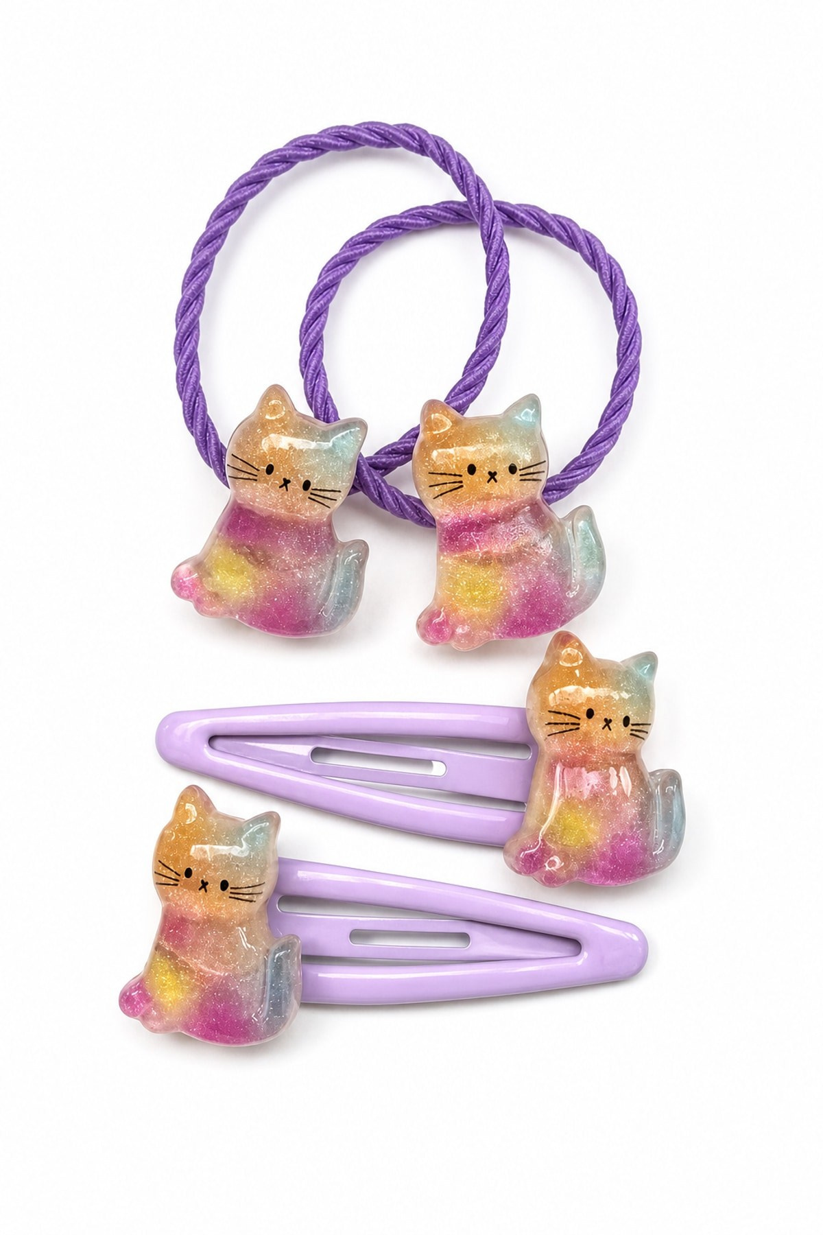 Figürlü Toka Seti (Mor Kedi)