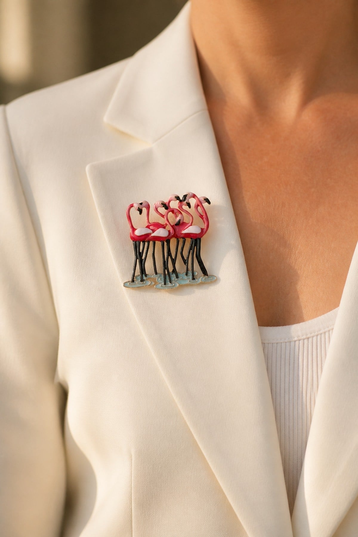 Flamingo Broş (Mineli)