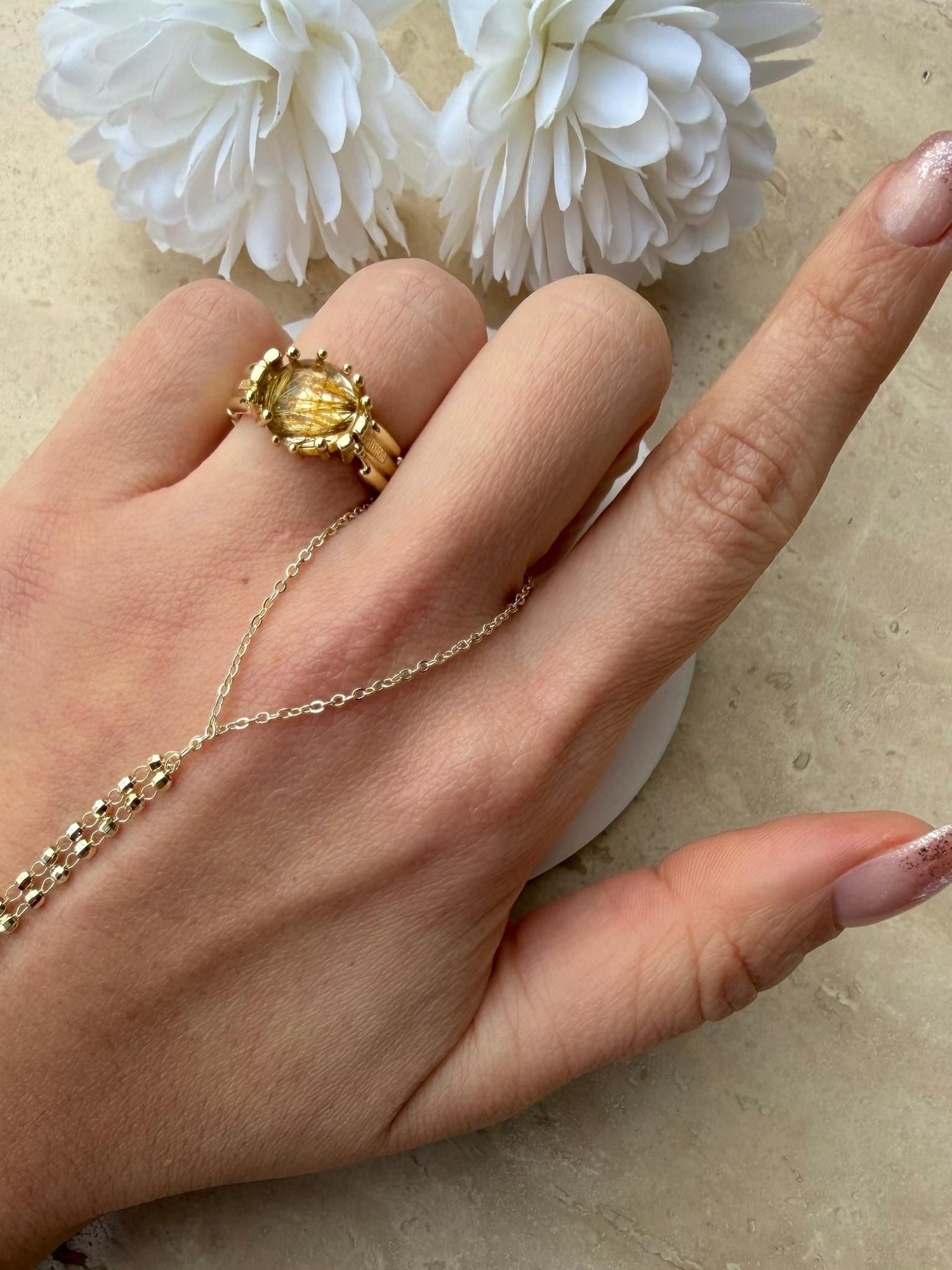 Gold Detaylı Boho Yüzük