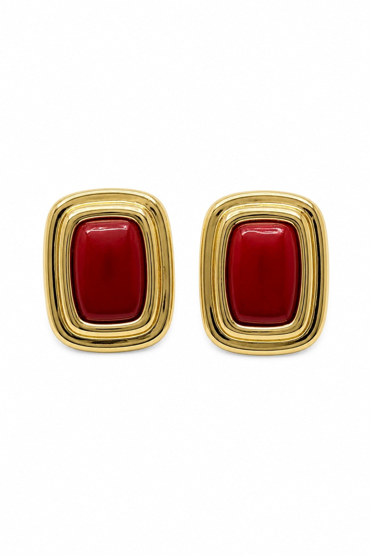 Gold Lux Küpe (Kırmızı)