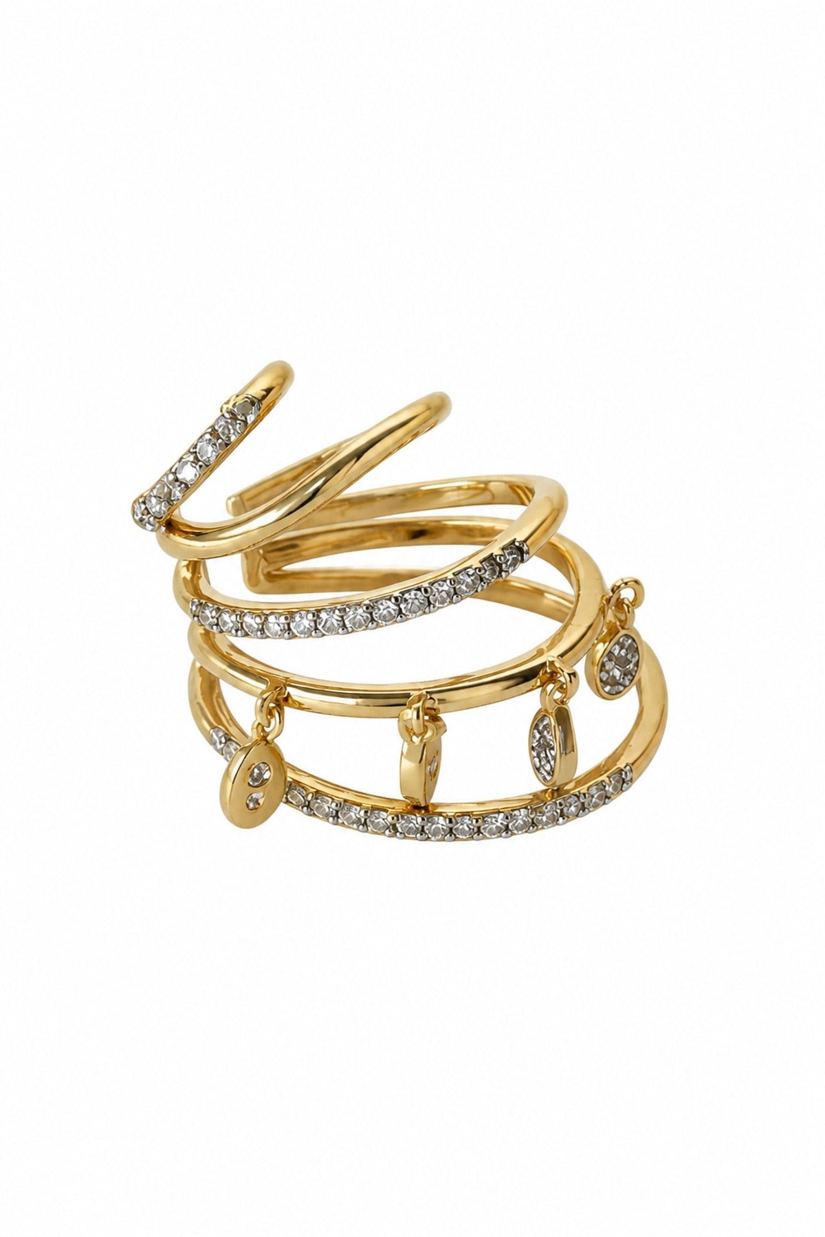 Gold Taşlı Büyük Earcuff