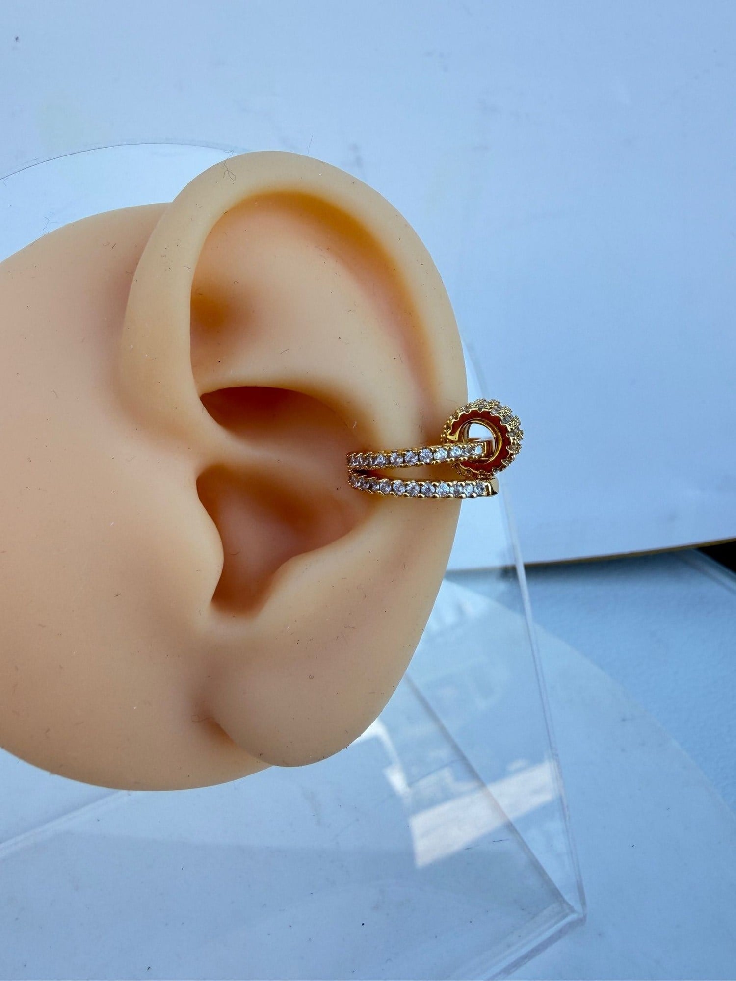 Halka Detaylı Taşlı Earcuff