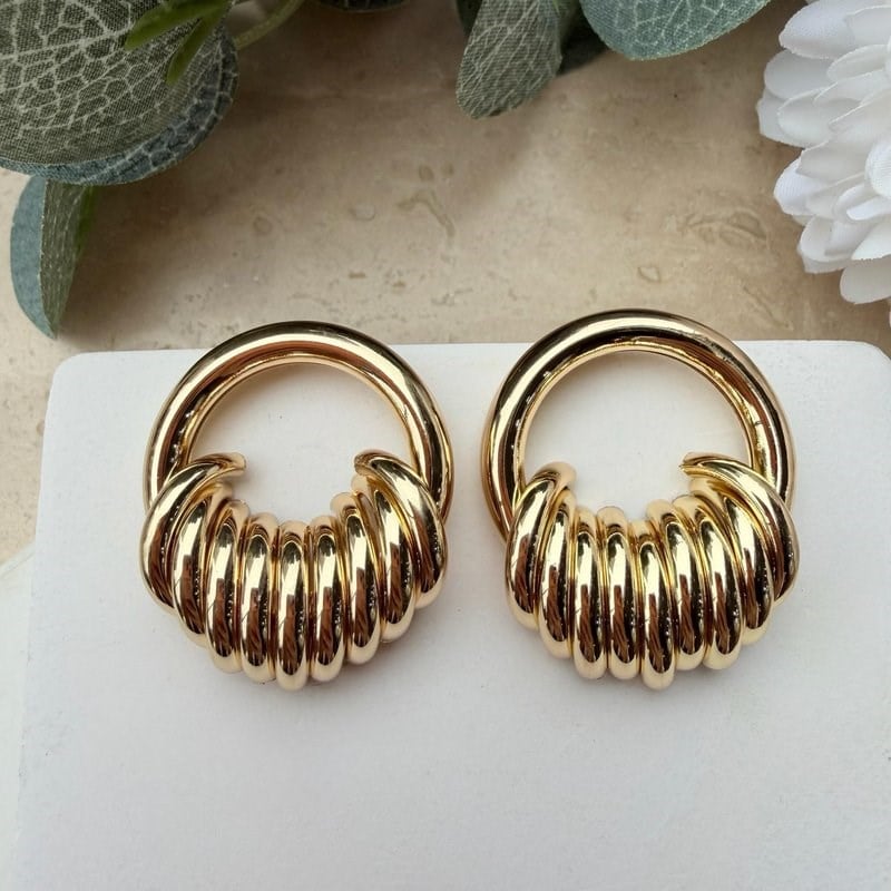 Halka Sarmallı Küpe (Gold)