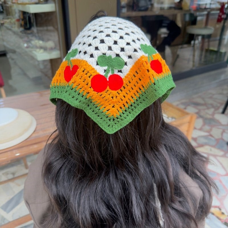 Kiraz Desenli Bandana