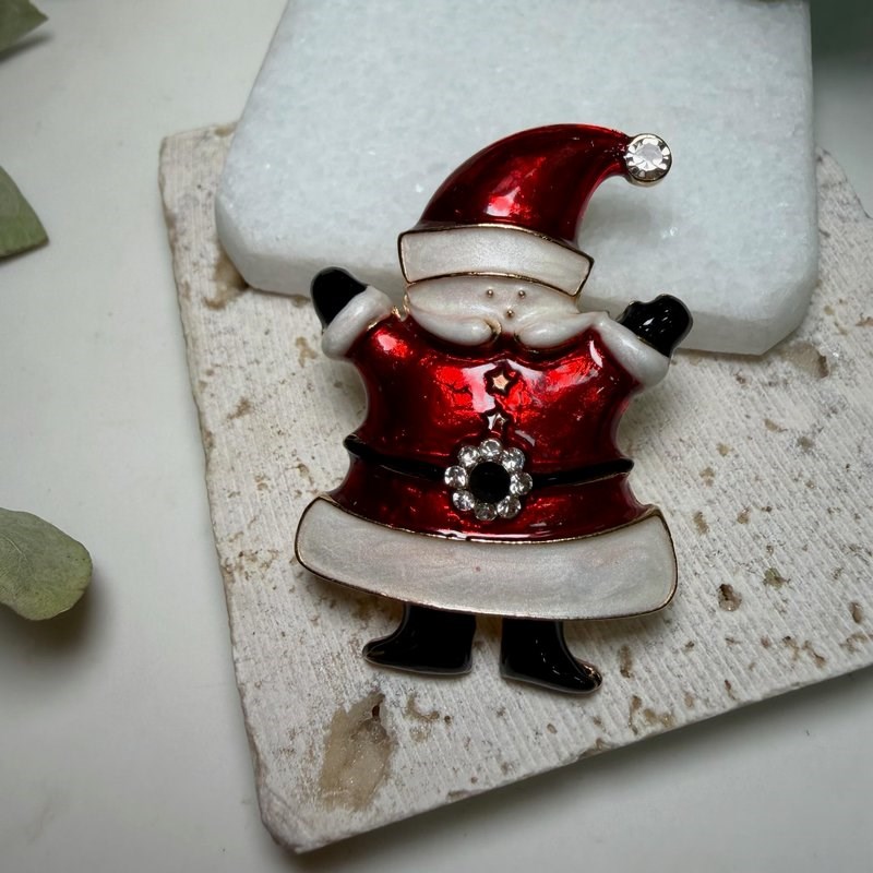 Kırmızı Noel Baba Yılbaşı Broş
