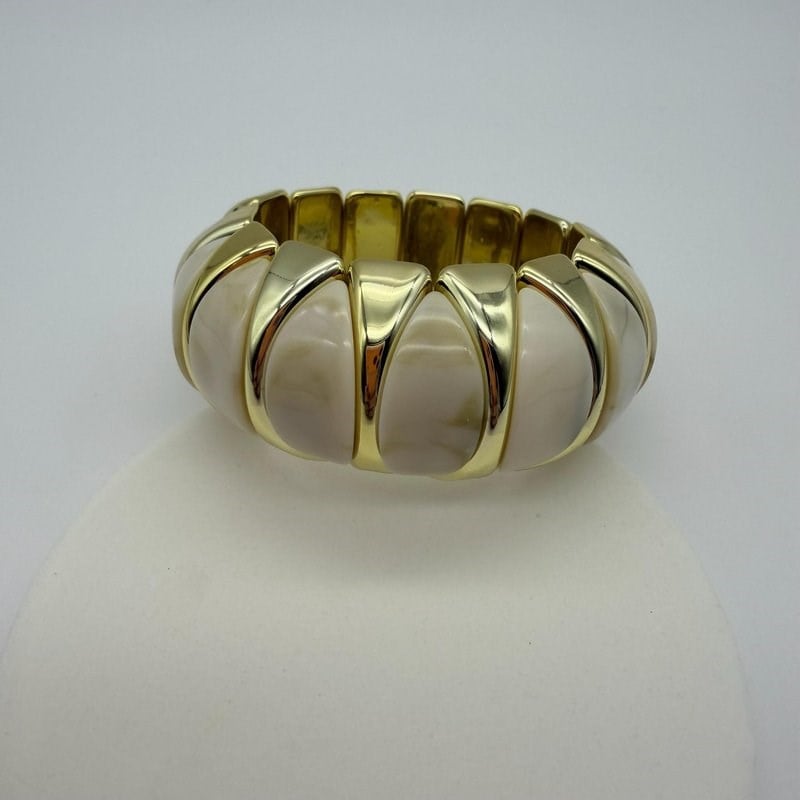 Krem Gold Geometrik Bilezik
