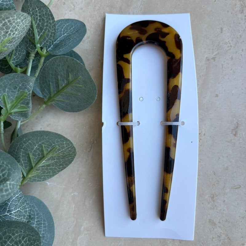 Leopar Desenli Büyük Saç Pini