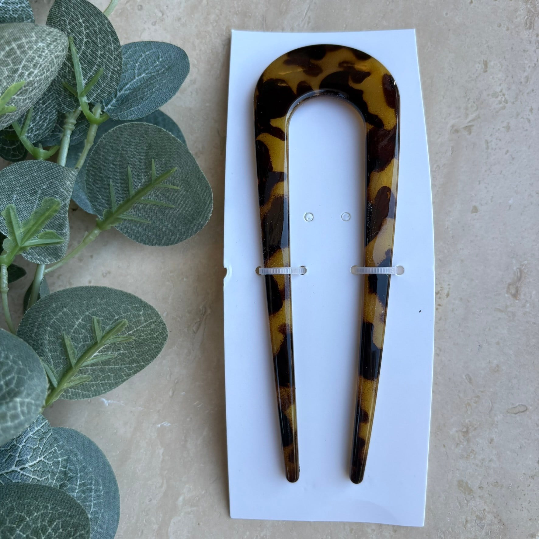 Leopar Desenli Büyük Saç Pini