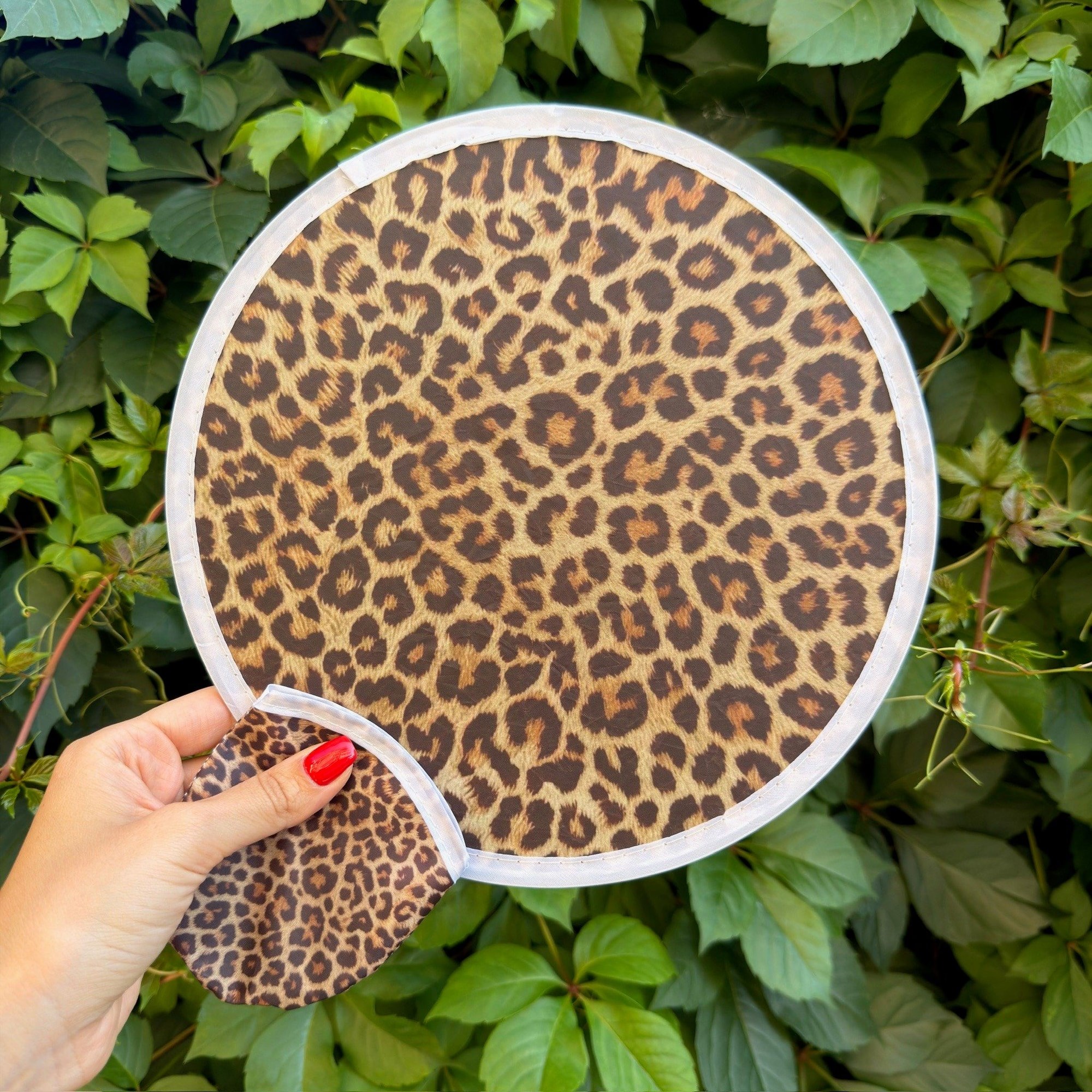 Leopar Desenli Yelpaze