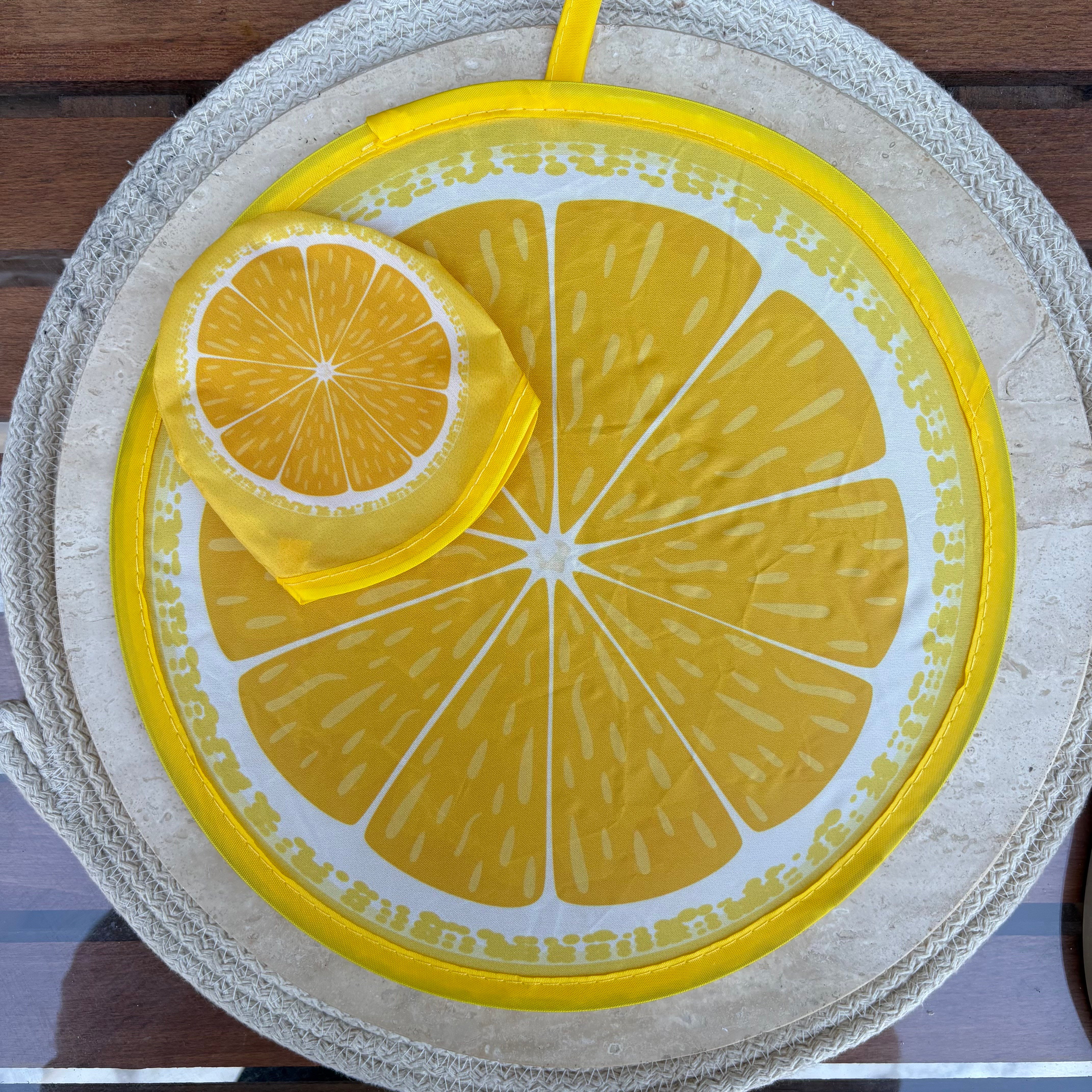 Limon Desenli Yelpaze
