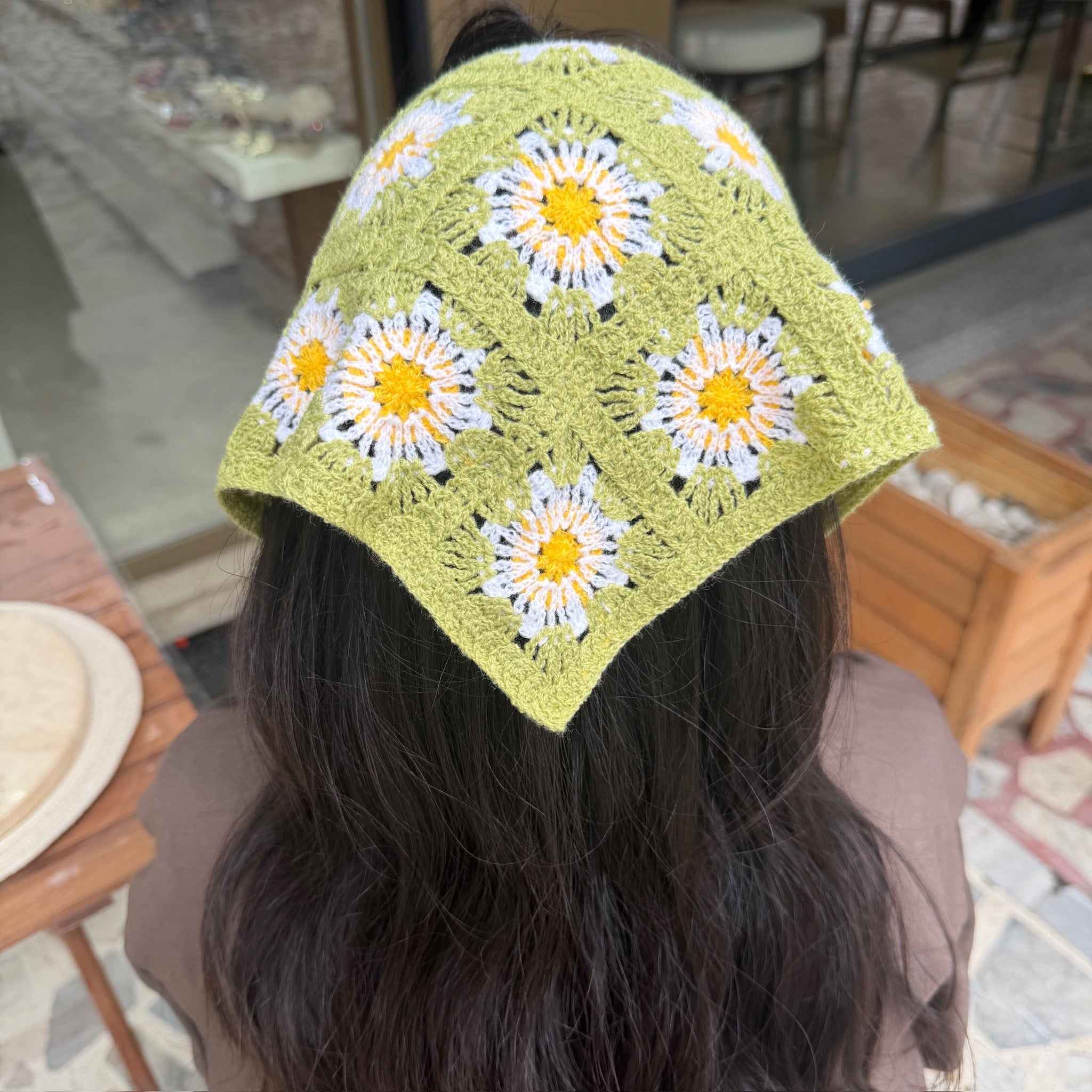 Papatya Desenli Bandana