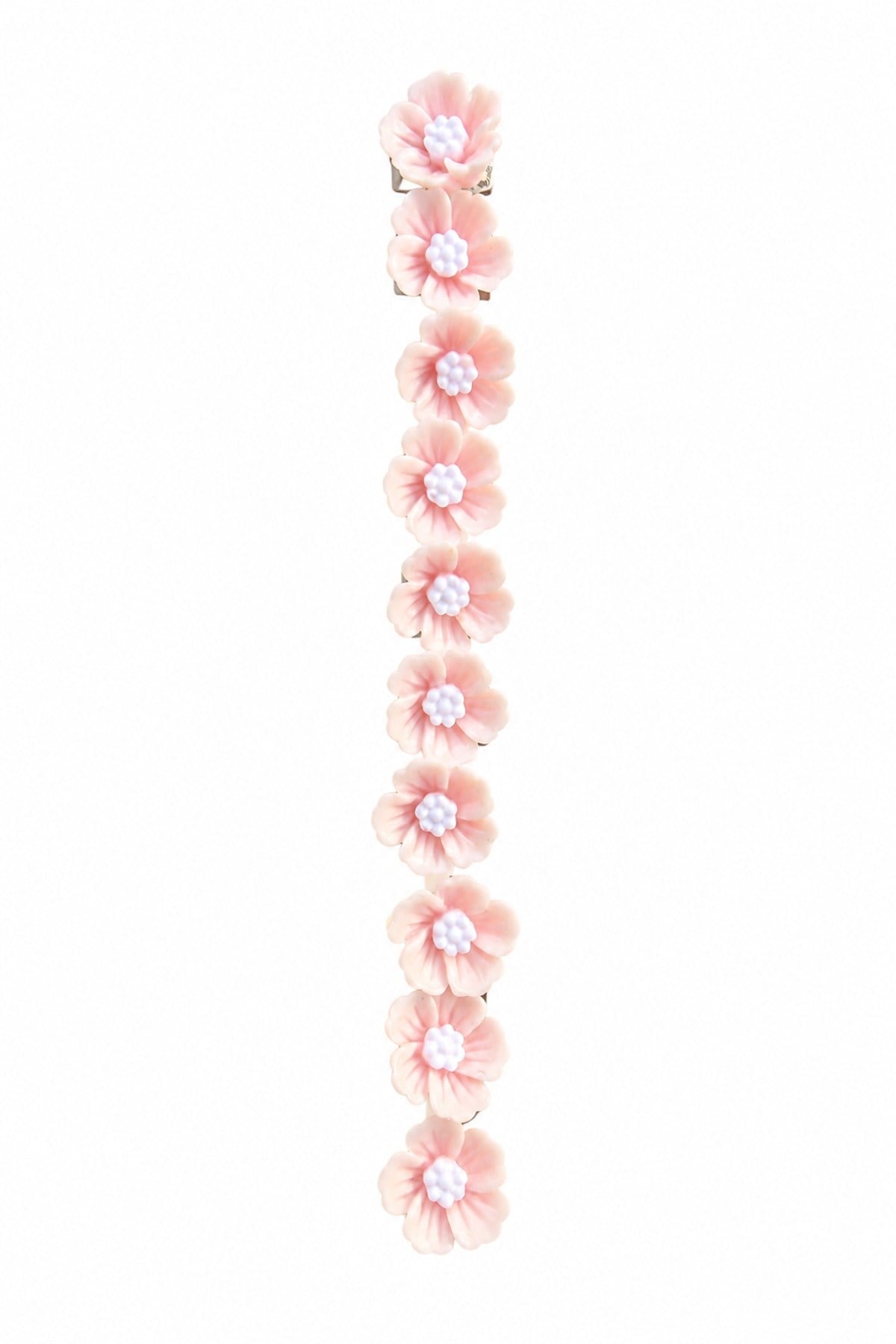 Pembe Çiçek Saç Küpesi 10'lu