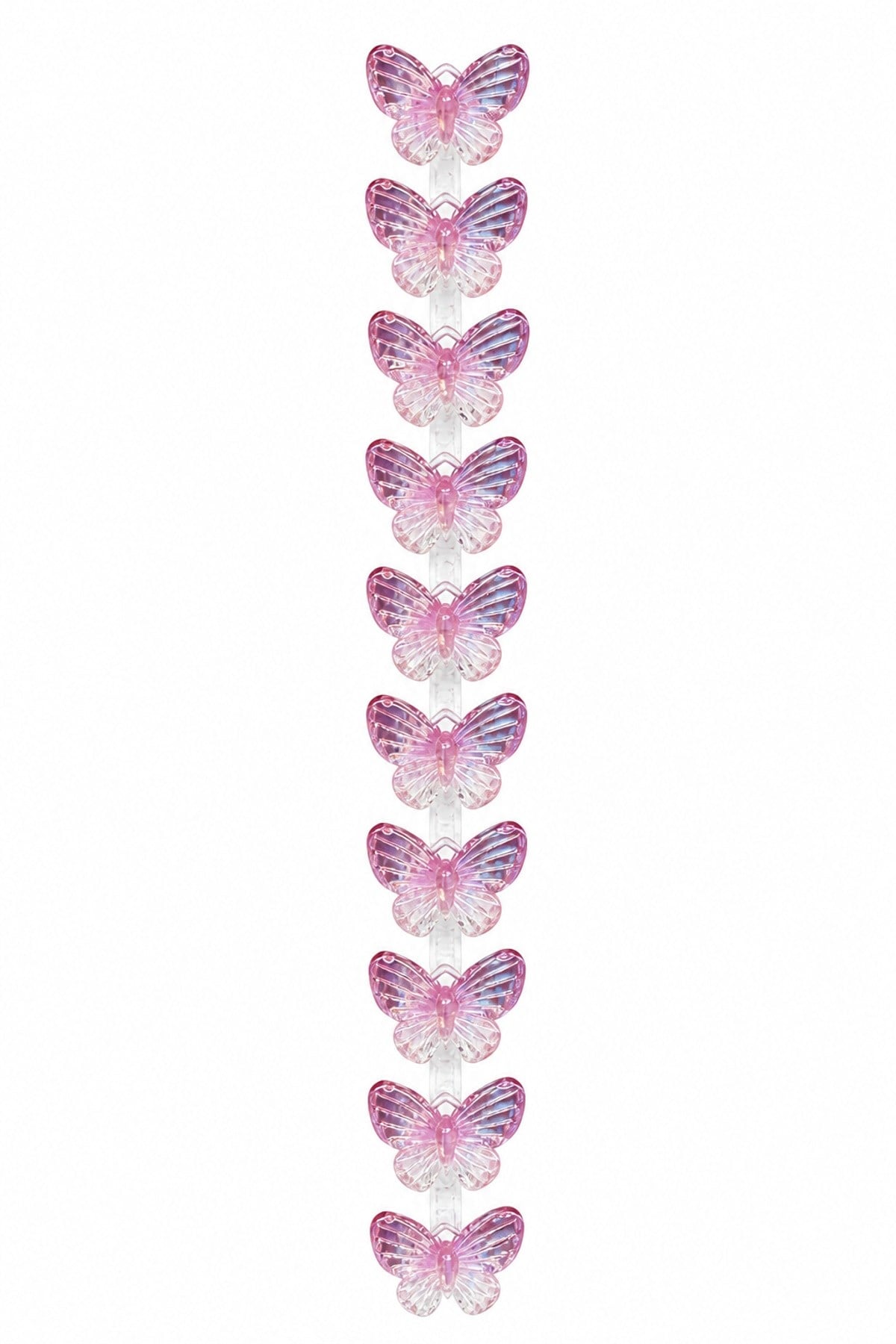 Pembe Kelebek Saç Küpesi 10'lu