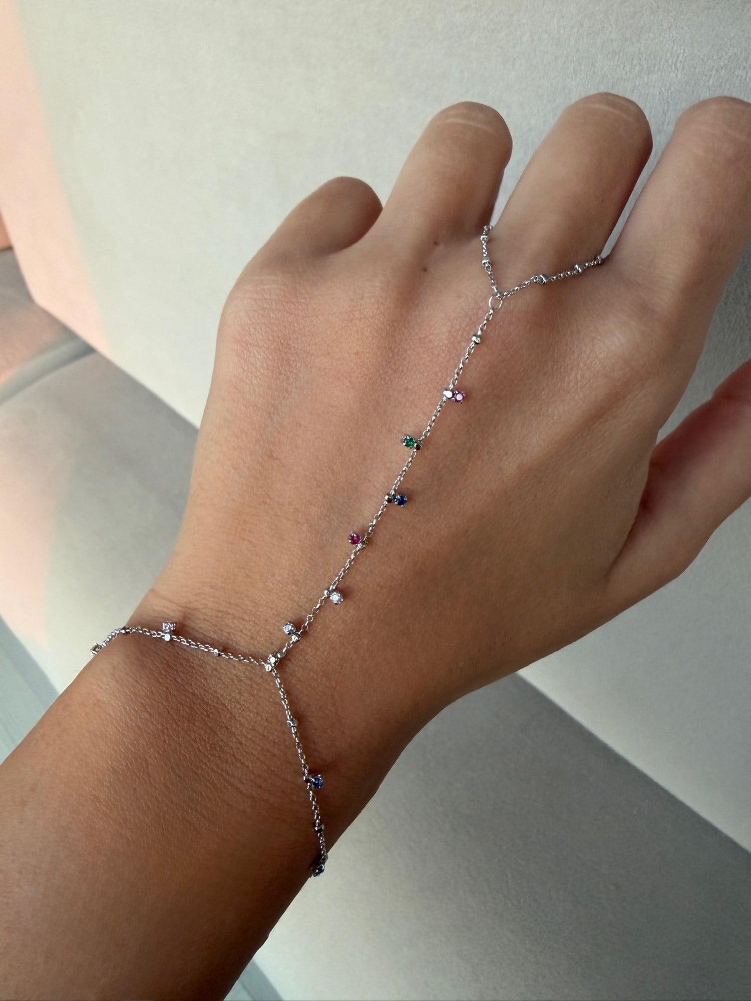 Renkli Taşlı Şahmeran Silver