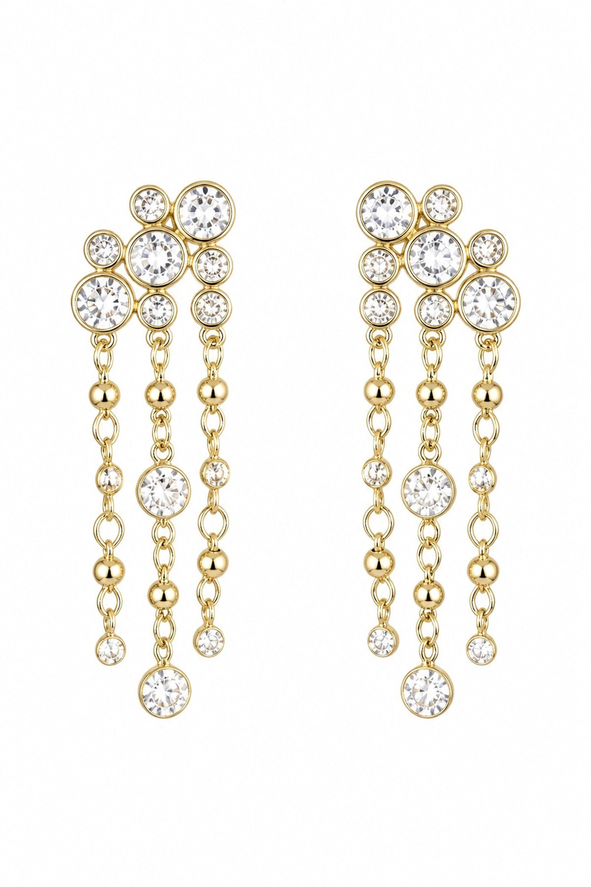 Taş Sallantılı Gold Küpe