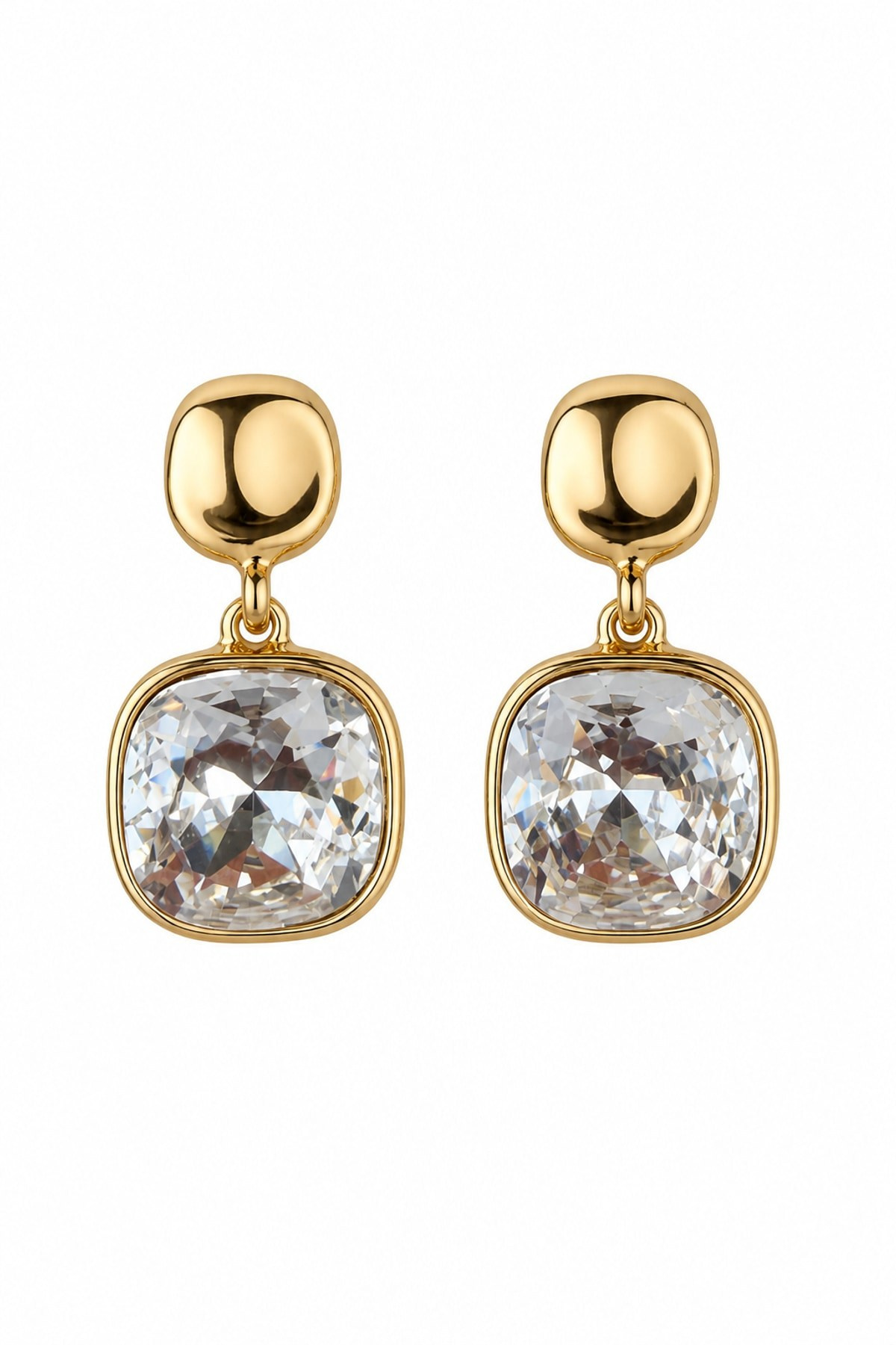 Taşlı Gold Küpe