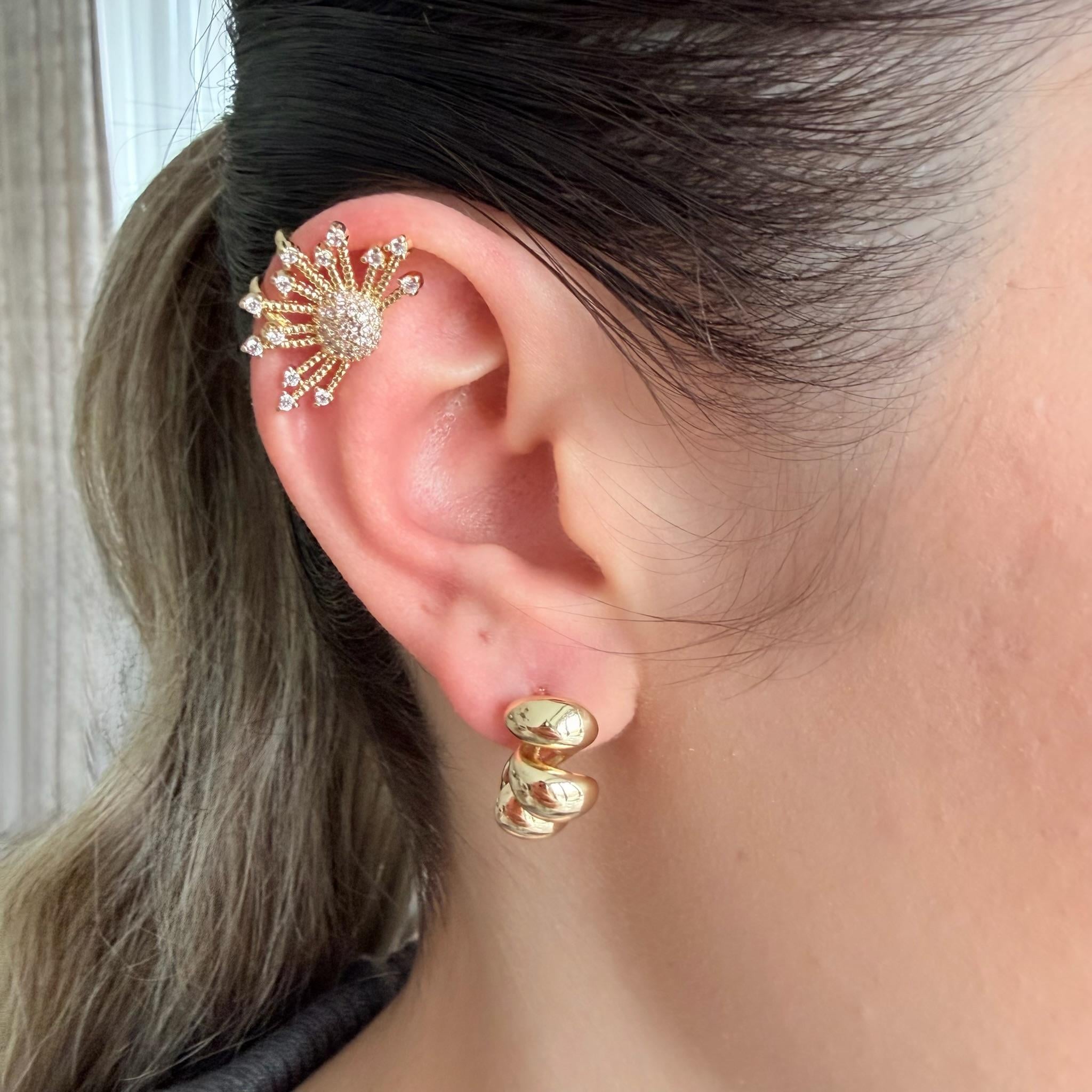 Taşlı Güneş Earcuff