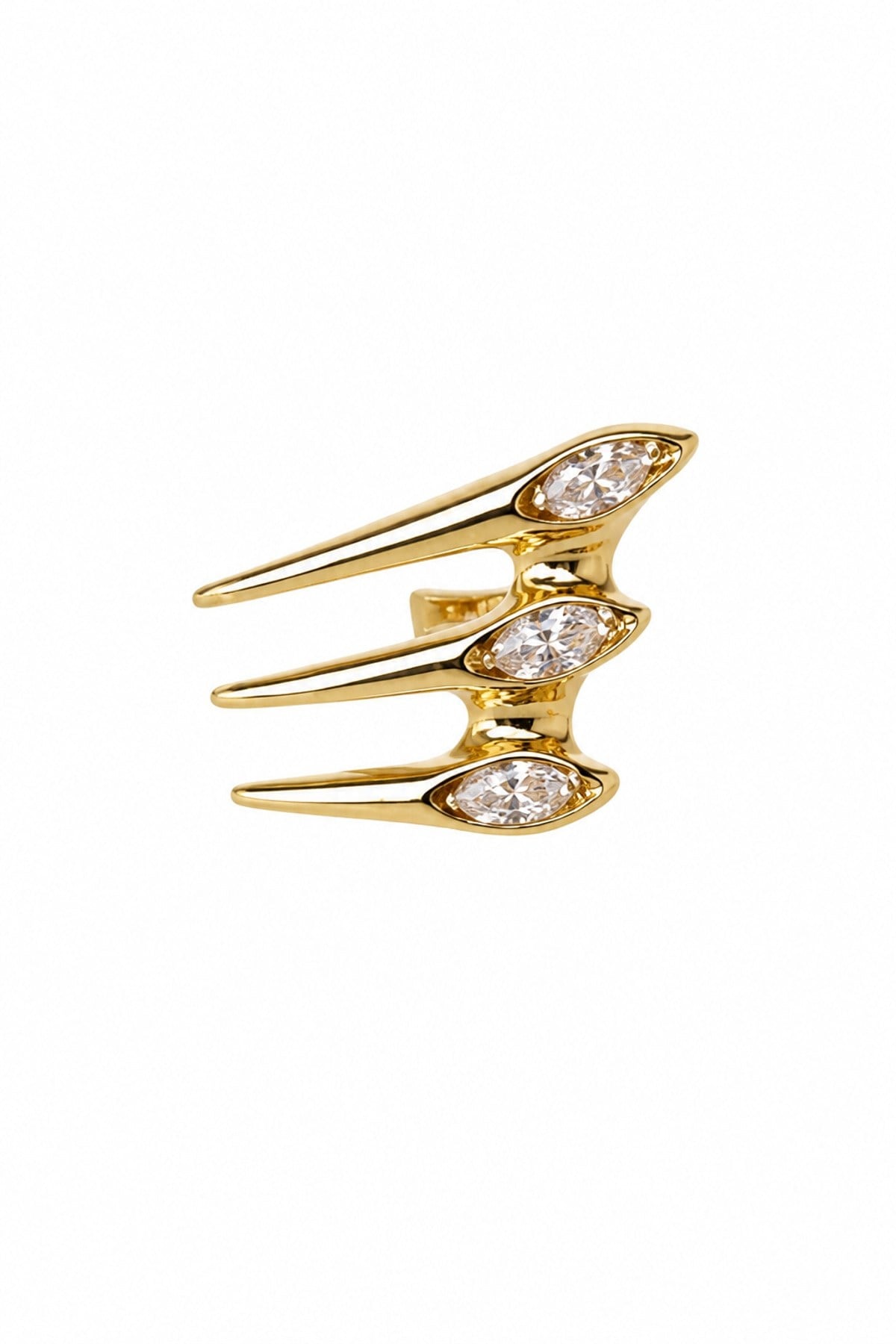 Üç Çizgi Gold Earcuff