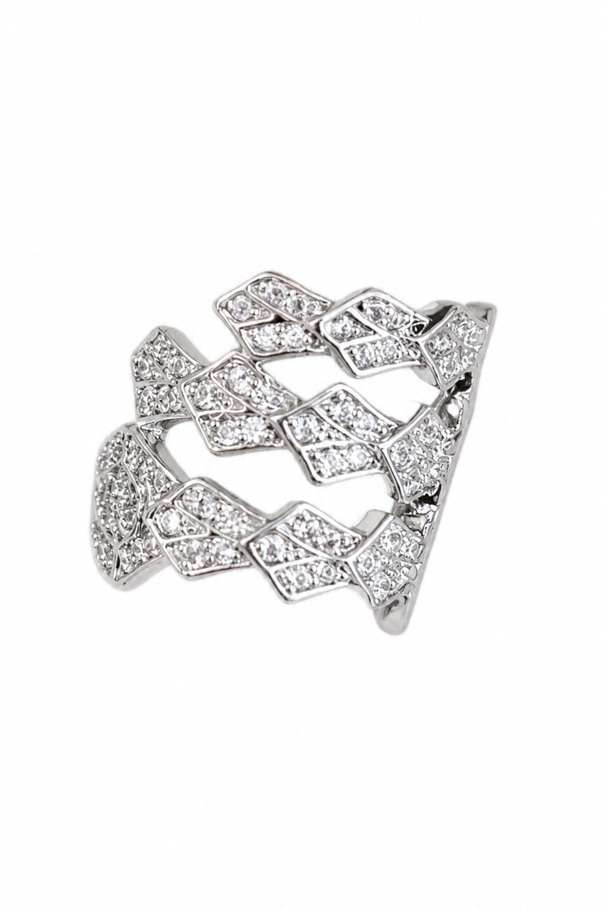 Yılan Üç Sıra Taşlı Silver Earcuff