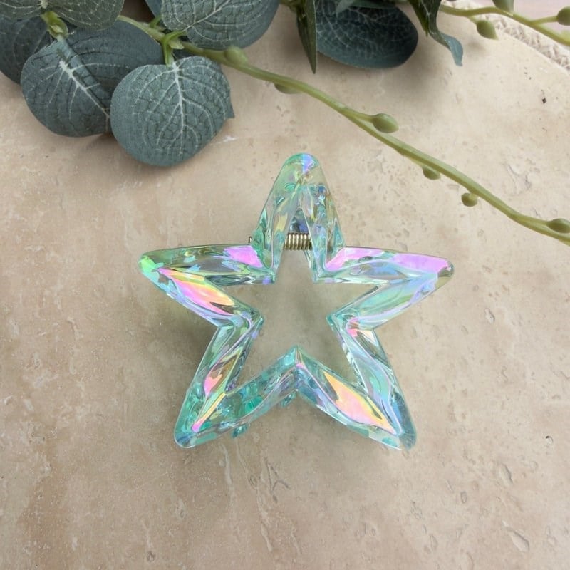 Yıldız Mandal Toka (Hologramlı Yeşil)