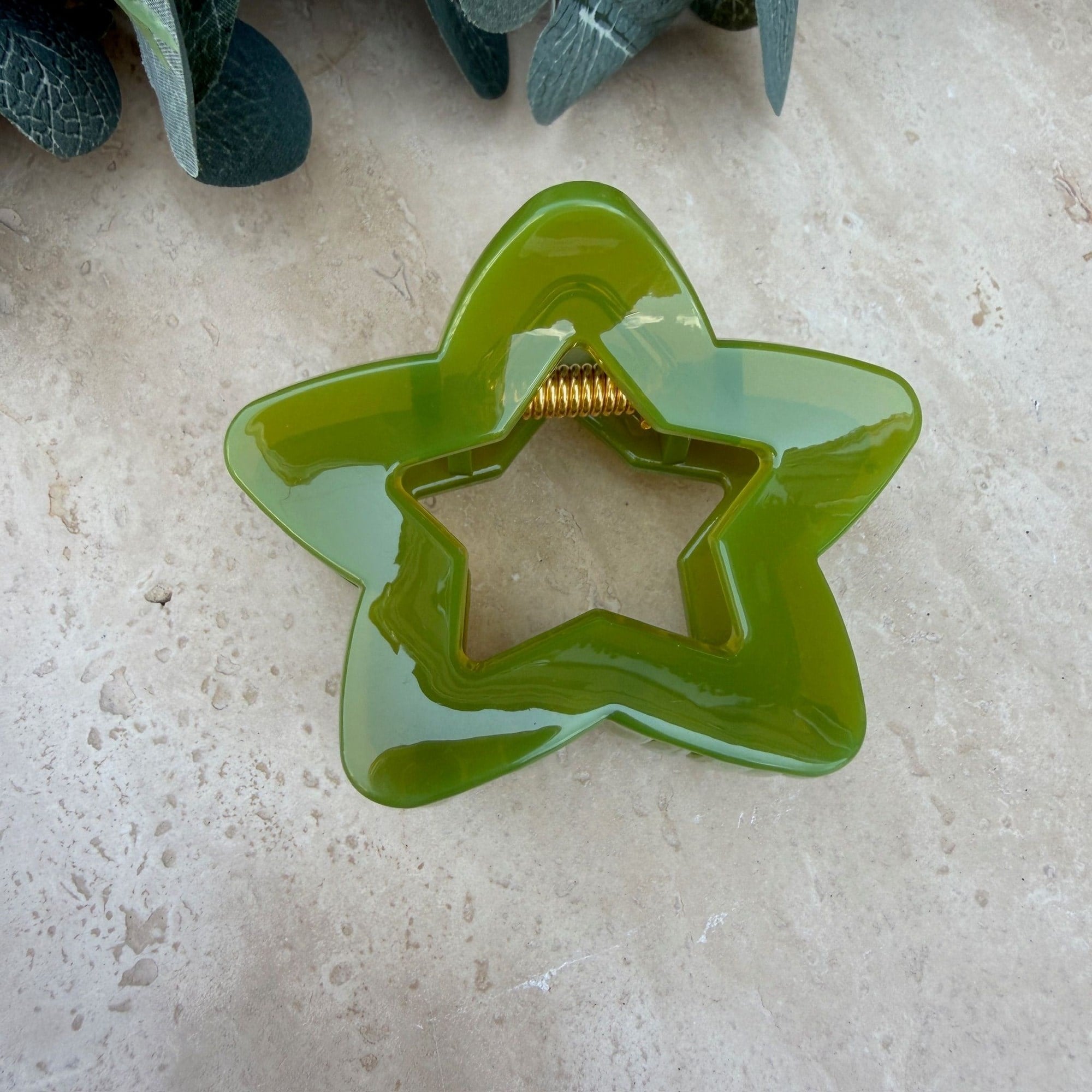 Yıldız Model Kemik Mandal Toka (Yeşil)