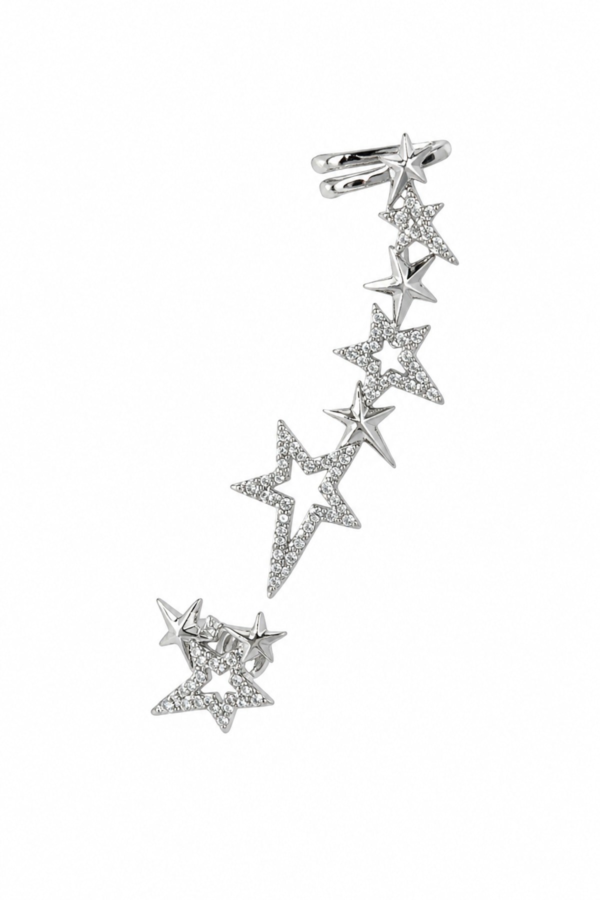 Yıldız Motifli Silver Earcuff