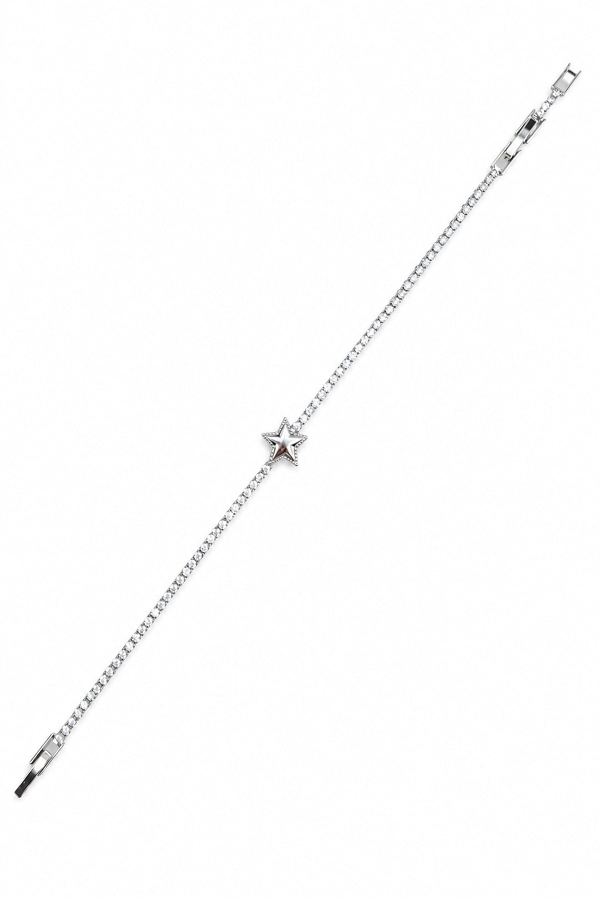 Yıldızlı Tamtur Bileklik (17+2 cm - Silver)