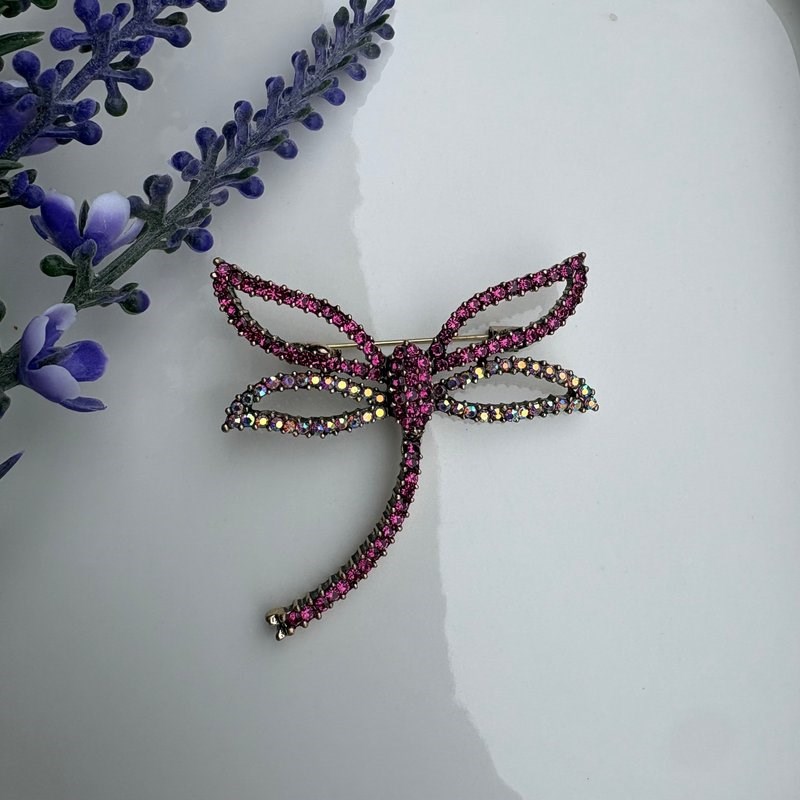 Yusufçuk Broş (Pembe Taşlı)