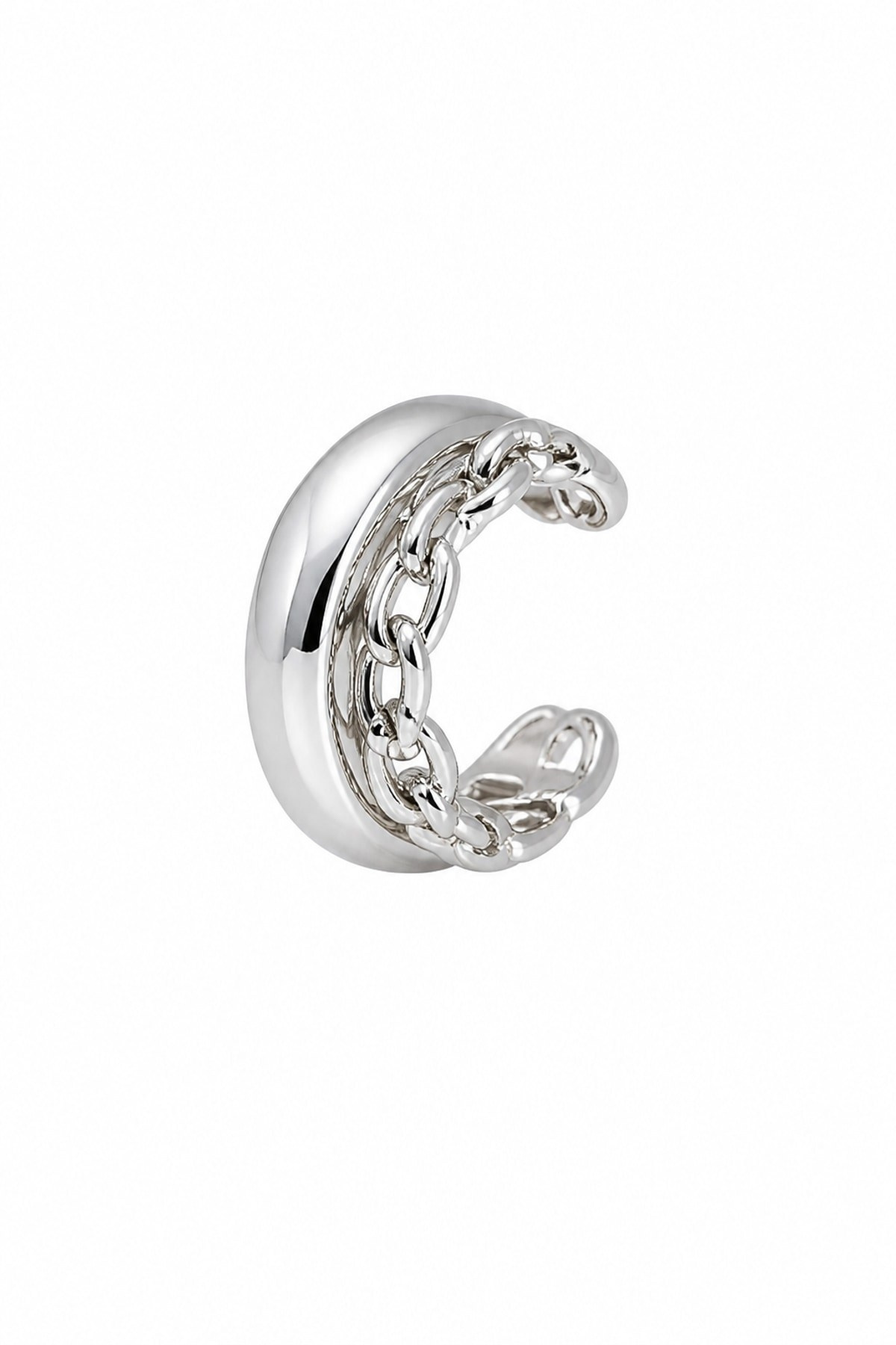Zincir Detay Silver Earcuff