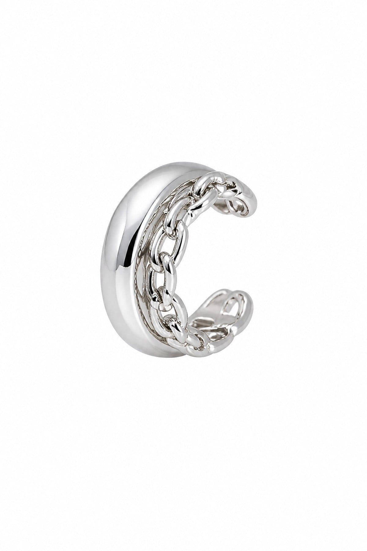 Zincir Detay Silver Earcuff