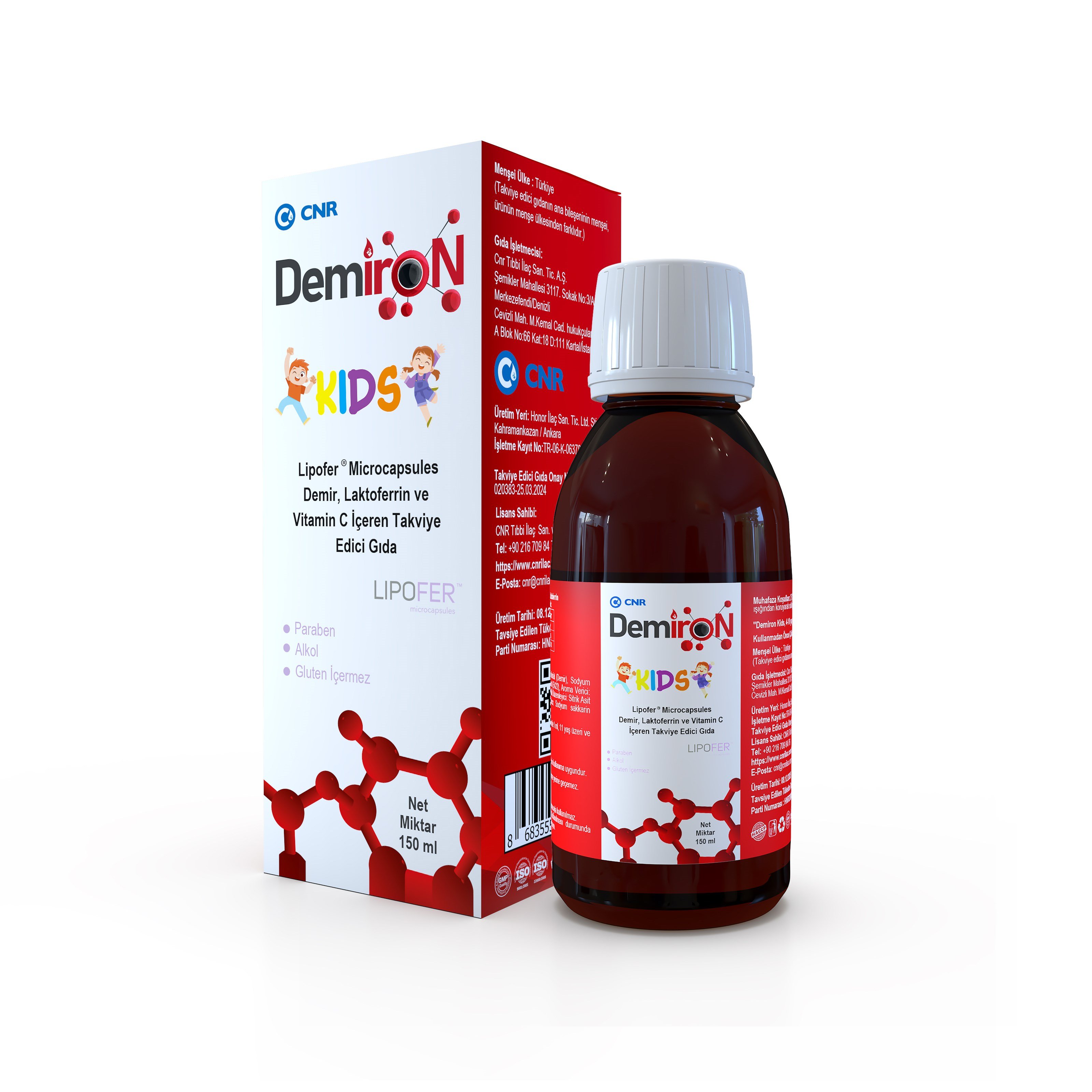 Demiron Kids Demir, Laktoferrin ve Vitamin C İçeren Takviye Edici Gıda 150 Ml