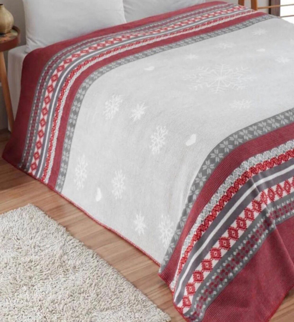 BORDO DESENLİ ÇİFT KİŞİLİK BATTANİYE